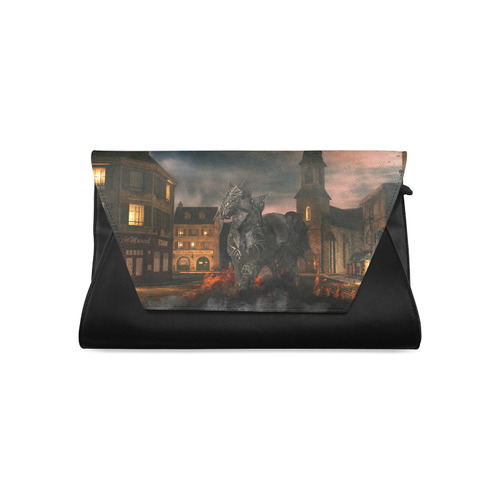 A dark horse in a knight armor Clutch Bag (Model 1630)