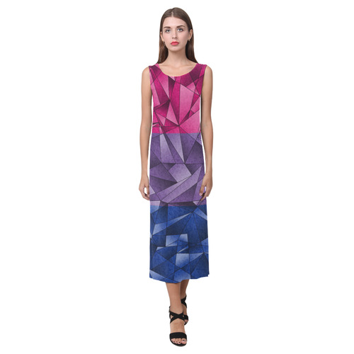 Abstract Bisexual Flag Phaedra Sleeveless Open Fork Long Dress (Model D08)