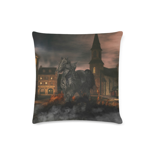 A dark horse in a knight armor Custom Zippered Pillow Case 16"x16"(Twin Sides)