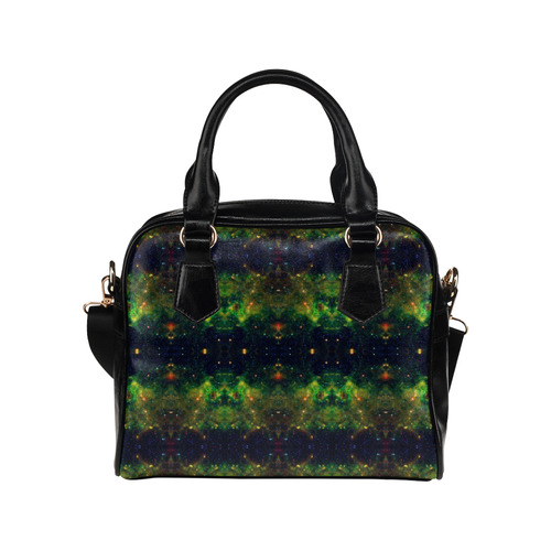 NASA: Green Orange & Blue Stars Abstract Shoulder Handbag (Model 1634)