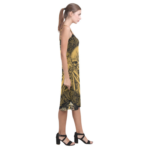 The skeleton in a round button with flowers Alcestis Slip Dress (Model D05)