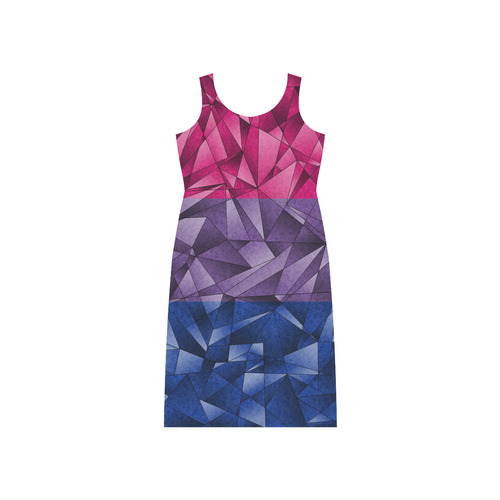 Abstract Bisexual Flag Phaedra Sleeveless Open Fork Long Dress (Model D08)