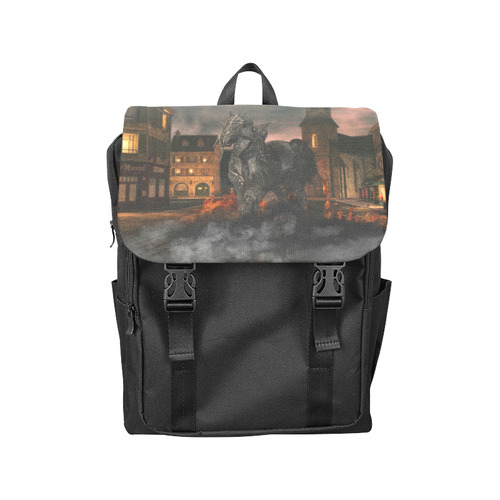 A dark horse in a knight armor Casual Shoulders Backpack (Model 1623)