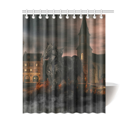 A dark horse in a knight armor Shower Curtain 60"x72"