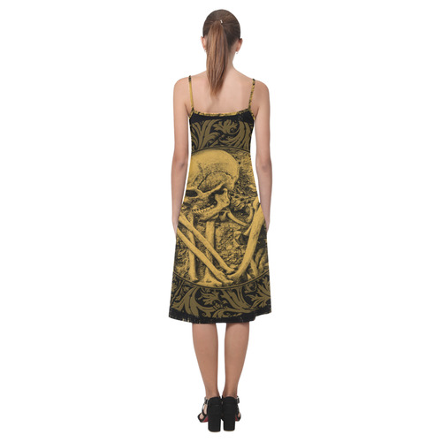 The skeleton in a round button with flowers Alcestis Slip Dress (Model D05)