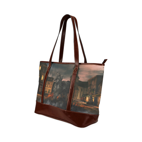 A dark horse in a knight armor Tote Handbag (Model 1642)