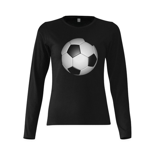 Soccer Ball by Martina Webster Sunny Women's T-shirt (long-sleeve) (Model T07)
