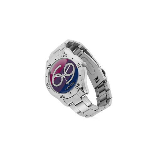 Cancer - Bisexual Pride Men's Stainless Steel Analog Watch(Model 108)