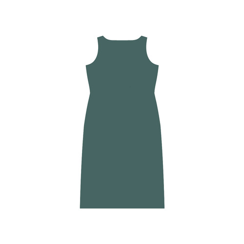 June Bug Green Phaedra Sleeveless Open Fork Long Dress (Model D08)