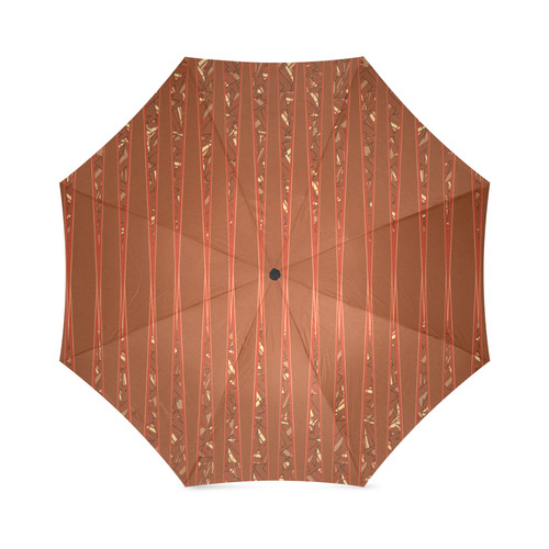 Chocolate Brown Sienna Spikes Foldable Umbrella (Model U01)