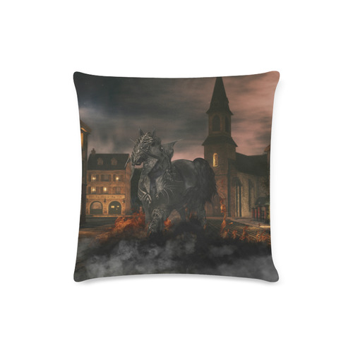 A dark horse in a knight armor Custom Zippered Pillow Case 16"x16" (one side)