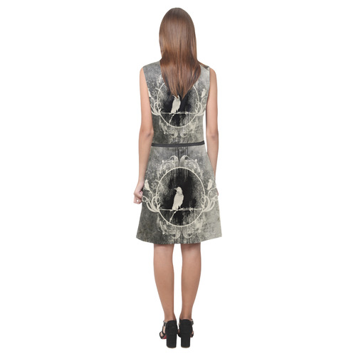 The crow with flowers, vintage design Eos Women's Sleeveless Dress (Model D01)