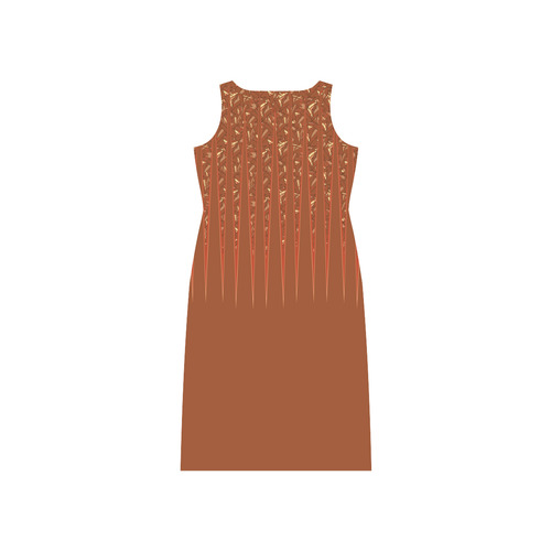 Chocolate Brown Sienna Spikes Phaedra Sleeveless Open Fork Long Dress (Model D08)