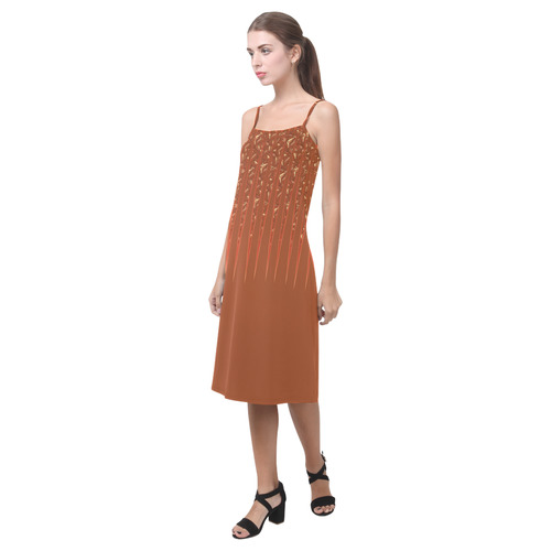 Chocolate Brown Sienna Spikes Alcestis Slip Dress (Model D05)