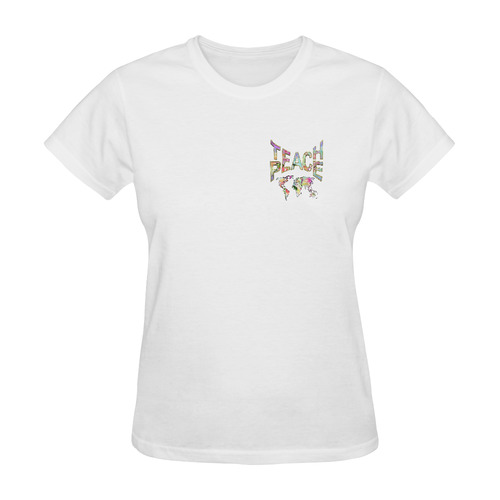 Teach Peace by Just kidding Sunny Women's T-shirt (Model T05)