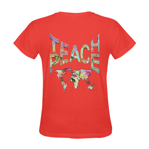 Teach Peace by Just kidding Sunny Women's T-shirt (Model T05)