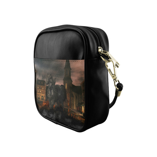 A dark horse in a knight armor Sling Bag (Model 1627)