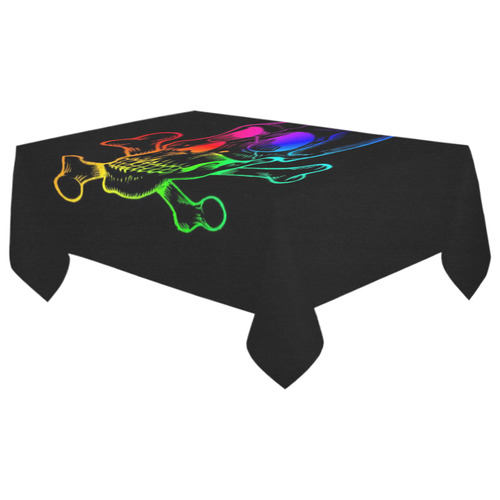 Skull 816 (Halloween) rainbow Cotton Linen Tablecloth 60"x 104"