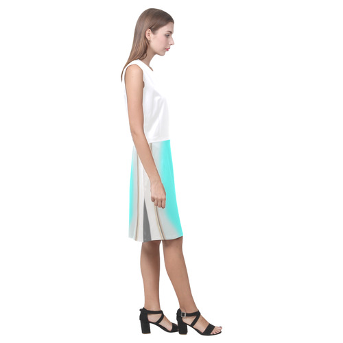 Turquoise Abstract Eos Women's Sleeveless Dress (Model D01)