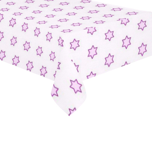 many stars soft pink Cotton Linen Tablecloth 60"x120"