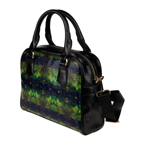 NASA: Green Orange & Blue Stars Abstract Shoulder Handbag (Model 1634)