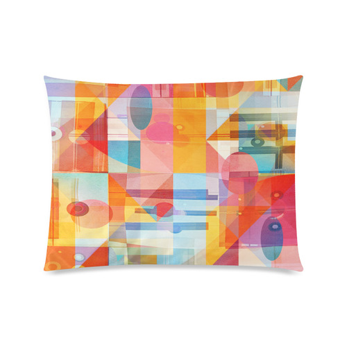 Sunny Geometric Whimsy Custom Zippered Pillow Case 20"x26"(Twin Sides)