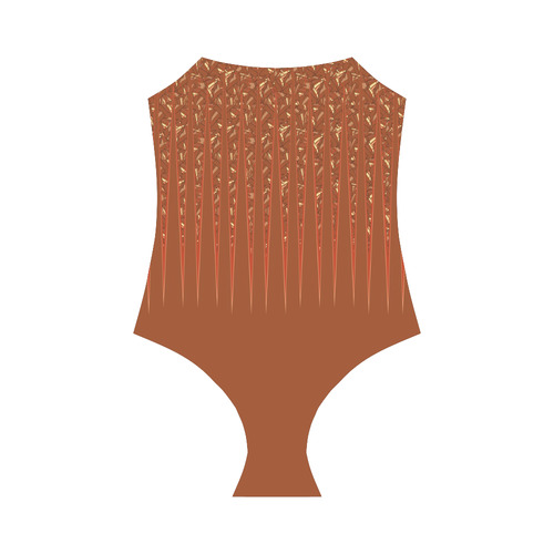 Chocolate Brown Sienna Spikes Strap Swimsuit ( Model S05)