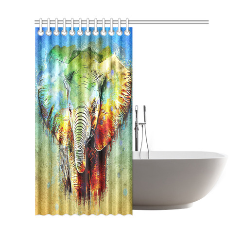 watercolor elephant Shower Curtain 69"x72"