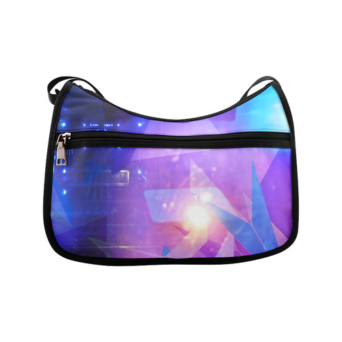 Purple Abstract Triangles Crossbody Bags (Model 1616)