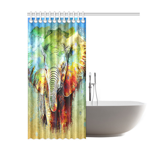 watercolor elephant Shower Curtain 60"x72"