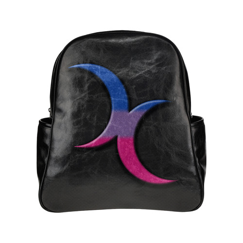 Bisexual Pride Crescent Moons Multi-Pockets Backpack (Model 1636)