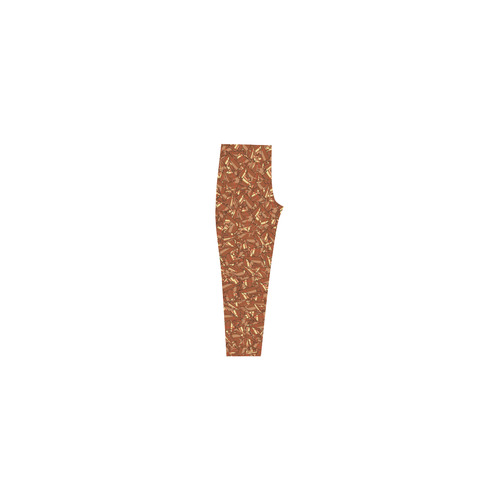 Chocolate Brown Sienna Abstract Capri Legging (Model L02)