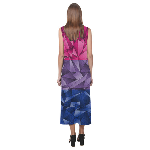 Abstract Bisexual Flag Phaedra Sleeveless Open Fork Long Dress (Model D08)