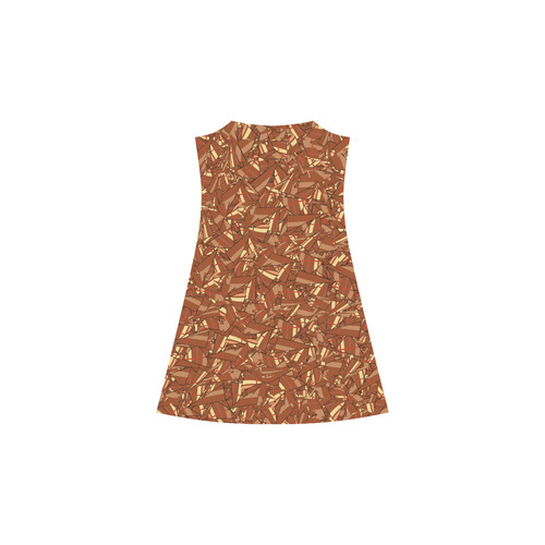 Chocolate Brown Sienna Abstract Alcestis Slip Dress (Model D05)