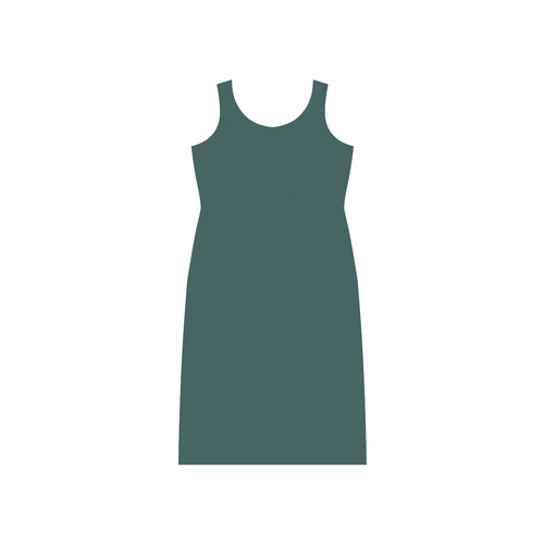 June Bug Green Phaedra Sleeveless Open Fork Long Dress (Model D08)