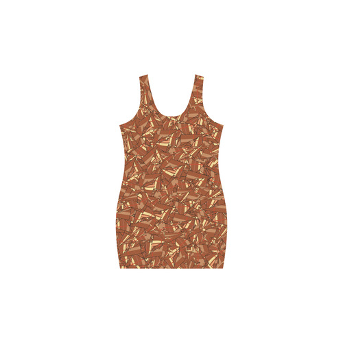 Chocolate Brown Sienna Abstract Medea Vest Dress (Model D06)