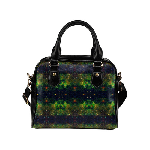 NASA: Green Orange & Blue Stars Abstract Shoulder Handbag (Model 1634)