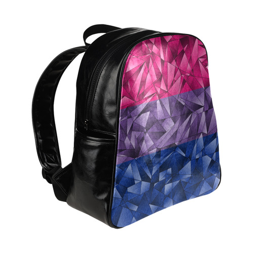 Abstract Bisexual Flag Multi-Pockets Backpack (Model 1636)