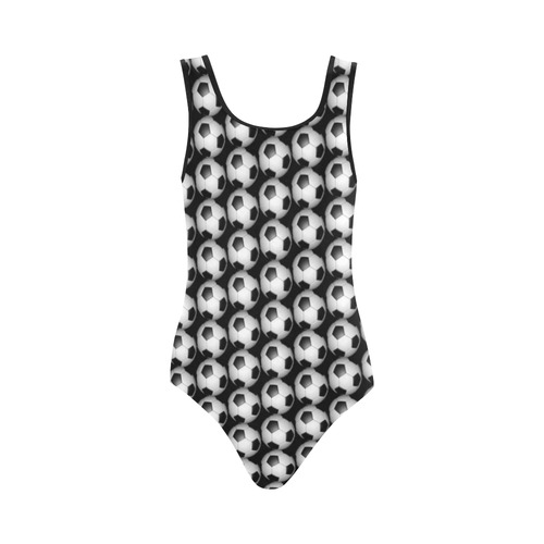 Soccer Tiled by Martina Webster Vest One Piece Swimsuit (Model S04)