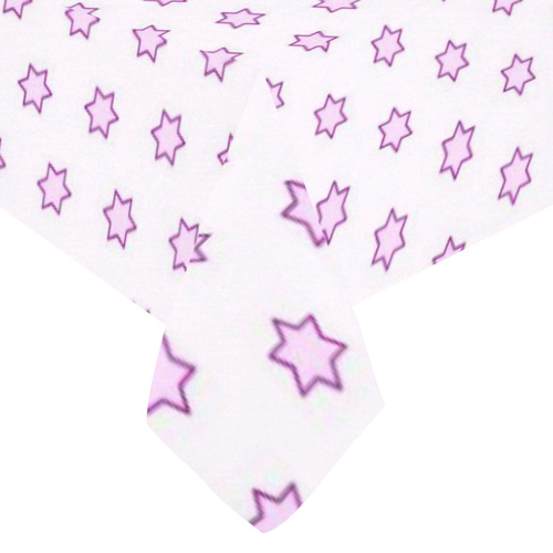 many stars soft pink Cotton Linen Tablecloth 60"x120"