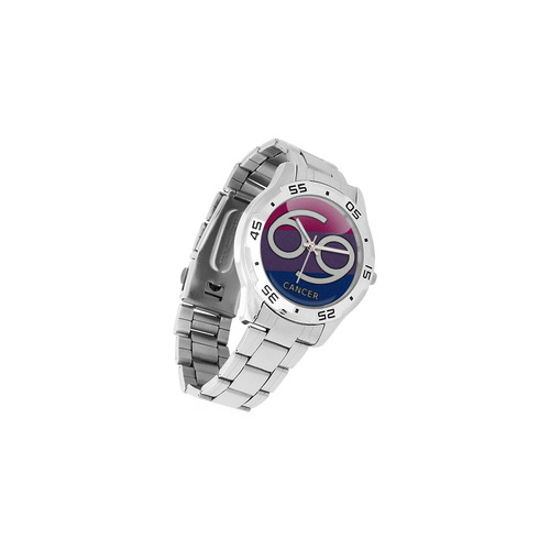 Cancer - Bisexual Pride Men's Stainless Steel Analog Watch(Model 108)