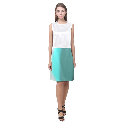 Turquoise Abstract Eos Women's Sleeveless Dress (Model D01)