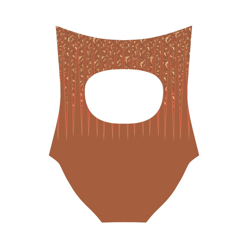 Chocolate Brown Sienna Spikes Strap Swimsuit ( Model S05)