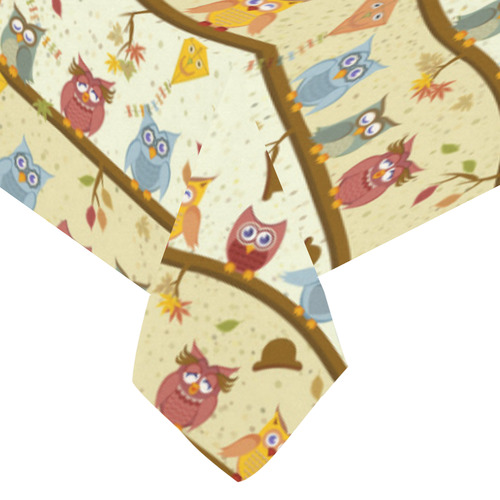 autumn owls Cotton Linen Tablecloth 60"x 104"