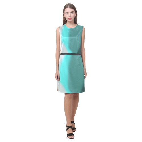 Turquoise Abstract Eos Women's Sleeveless Dress (Model D01)