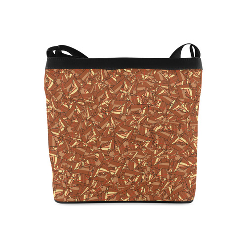 Chocolate Brown Sienna Abstract Crossbody Bags (Model 1613)