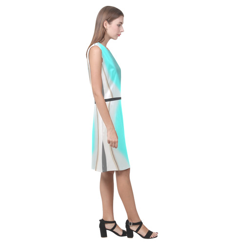 Turquoise Abstract Eos Women's Sleeveless Dress (Model D01)