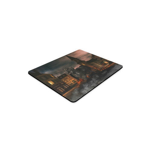 A dark horse in a knight armor Rectangle Mousepad