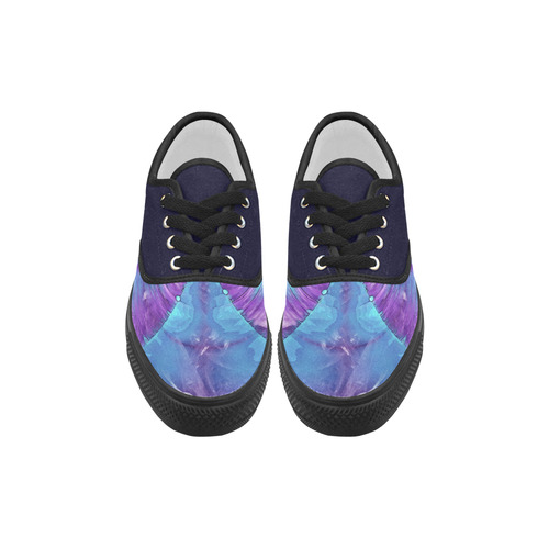 Abstract Fractal Painting - blue magenta pink Aries Men's Canvas Shoes (Model 029)