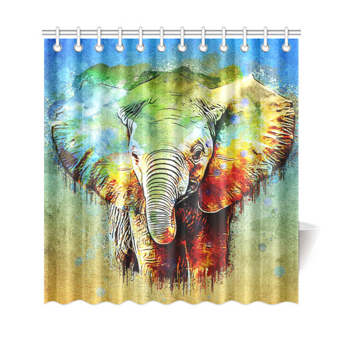watercolor elephant Shower Curtain 69"x72"